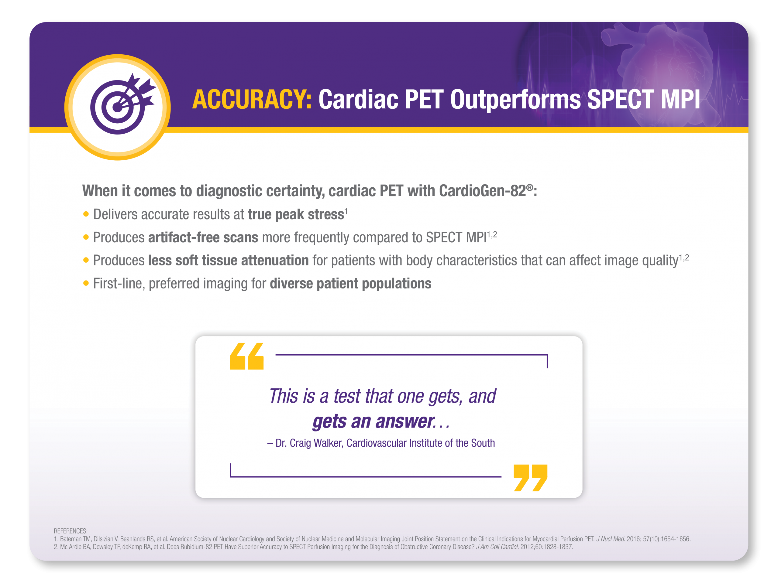 Accuracy: Cardiac PET Outperforms SPECT MPI.