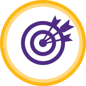 Accuracy Icon: a target with arrows in the center.