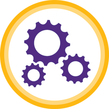 Efficiency Icon: 3 gears in a circle