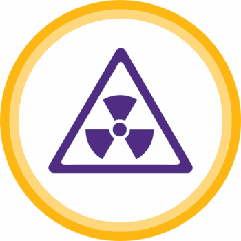 Safety-Icon Safety Icon: a radiation symbol in a triangle